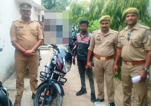 VARANSI चोरी की मोटरसाइकिल के साथ 01 नफर शातिर चोर थाना लंका पुलिस द्वारा गिरफ्तार